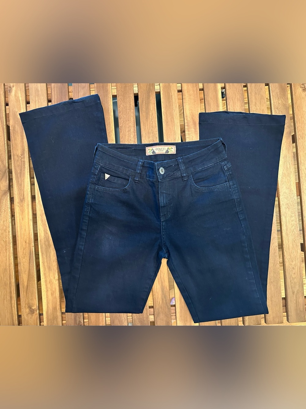 COLCCI Brazilian Women’s Jeans Bell Bottom Dark Blue Stretch Jeans 27